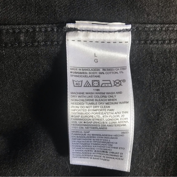New ! Black Collarless GAP Denim Jacket - Size Large - Picture 7 of 10